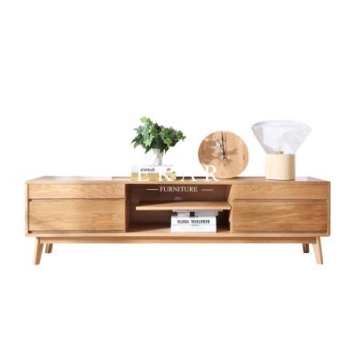 China Nordic European Design Simple TV Stand Modern Oak Wood TV Cabinet for sale