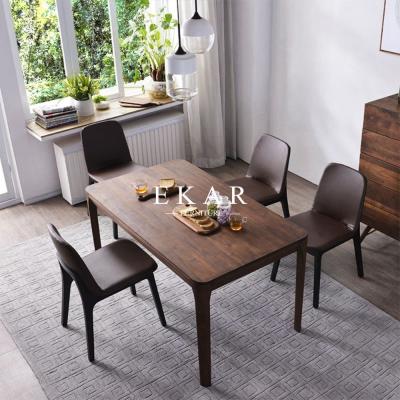 China European Simple Furniture 6 Chairs Set Rectangular Dining Table Solid Wood for sale