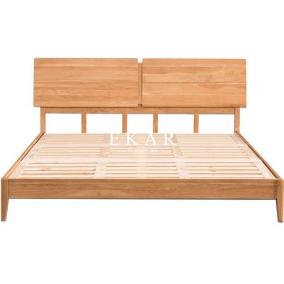 China Modern Simple Solid Oak Wood Bed Designer Furniture for sale