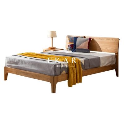 China European Replica Furniture Oak Solid Wood Simple King Size Bed  for sale