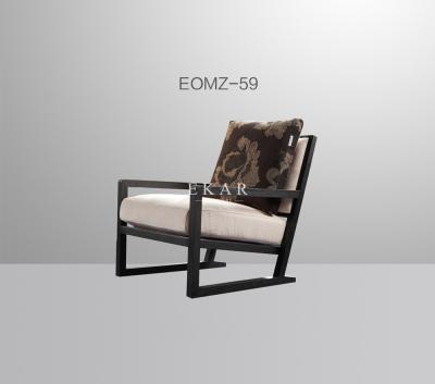 China Wooden Frame Fabric Upholstered Arm Modern Leisure Chair for sale