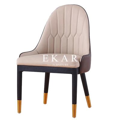 China French Italian Style Wooden Modern Leather Dining Chair for sale