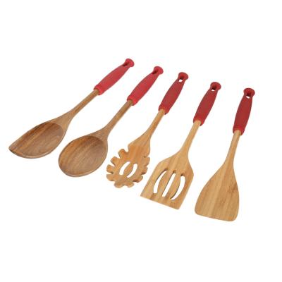 China Bamboo Food China Factory Kitchen Cookware Set With Painting Handle for sale