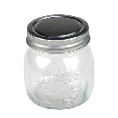 China Viable Small Volume Glassware 270ML Mini Glass Jar With Metal Lid Glassware for sale