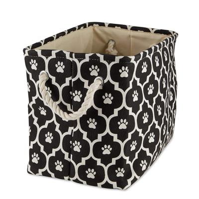 China Amazon Viable Success Rectangle Large Black Lattice Paw Print Pet Storage Box for sale