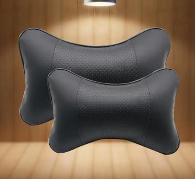 China Wholesale Custom Memory Car Ride Pillow Memory Foam Pillow Cutout Pillow Prevent Neckpain PU Leather for sale