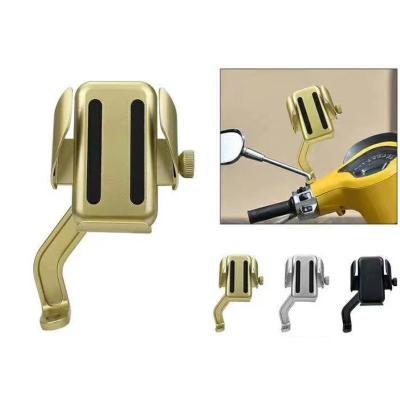 China Adjustable Metal Motorcycle Phone Mount Motorcycle Phone Holder Rearview Mirror Smartphone Holder Mount Universal for sale