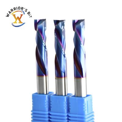 China Blue Carbide Nami Liner Compression Router Bits Through Spiral Cut For MDF Plywood for sale