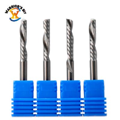 China Carbide Mining Carbide Cutting Tools Single Flute Spiral End Mill For Plastic CNC Router Bit 3mm for sale