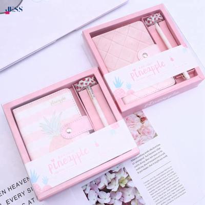 China Newcomer Pineapple Perfect Binding Notebook Set with Pen and Sticky Tape for Gift for sale