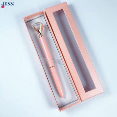 China office & School Pen Hot Selling Pink Diamond Pen With Box Custom Logo Printing Gift Set for sale