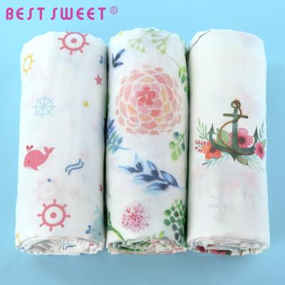 China Disposable 100% Cotton Newborns Sleeping To Wrap Muslin Blankets For Baby for sale