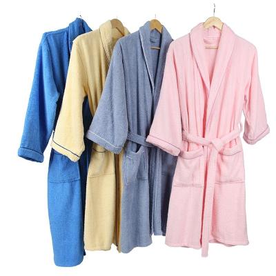 China Breathable Unisex Long Staple Cotton Velvet And Terry Cloth Bathrobe 100% Hotel/Classic Bathrobes Long Spa Robes For Men Or Women for sale