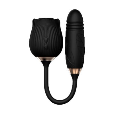 China Custom Extended G-spot Vibrator Breast Sucking/Retraction/Private Clitoral 2 2 Rose Shape Sucking Vibrator Black Red Egg Vibration/Heating in 1 Rose Vibrator For Women for sale