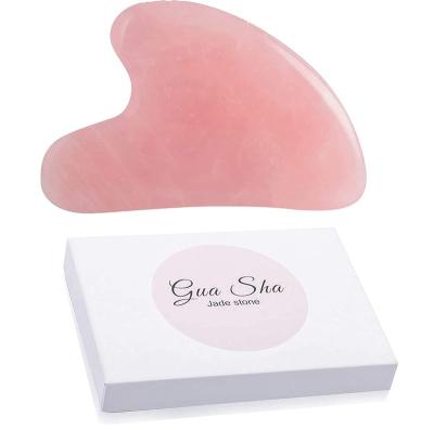 China Electress Guasha Facial Tool Kit Bian Stone Rose Quartz Gua Sha Massage Jade Roller Stone Gua Sha for sale