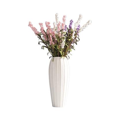 China (1300 degrees) Wholesale Nordic Style High Temperature Fired White Ceramic Clay Vase With Matte Sufferface for sale