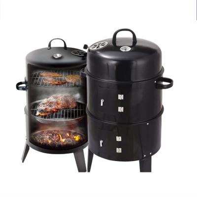 China Easily Assembled 3 in 1 Outdoor Portable Charcoal BBQ Grill Smoker BBQ Grill for sale