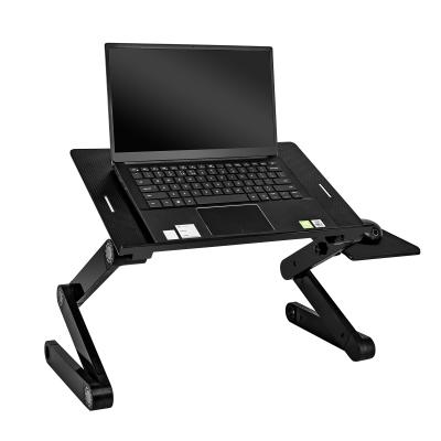 China (Size) 360 Degree Adjustable Aluminum Notebook Laptop Stand Folding Adjustable Laptop Table with Mouse Pad for sale