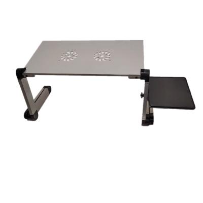 China Foldable Computer Desk Table (Height) Folding Popular Silver Adjustable Aluminum Laptop Stand with Fan for sale