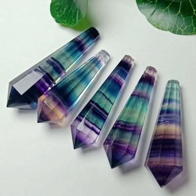 China China Hot Selling Beautiful Rainbow Fluorite Crystal Point Pendant Crystal Pendulum for sale