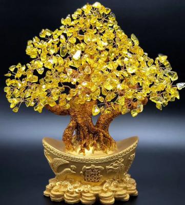 China Wholesale China Citrine Crystal Lucky Tree Ornaments Bullion Tree Ornament For Decoration for sale