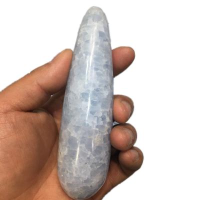 China Natural Blue Green Body Quartz Crystal Magic Wands Healing Crystal Gemstone Massage for sale