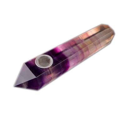 China China Wholesale Metal Bowl For Gift Purple Fluorite Crystal Smoking Hand Pipes for sale