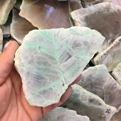 China China Hot Sale Natural Green Quartz Moonstone Crystal Slice For Home Decoration for sale