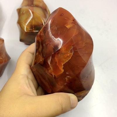 China China Hot Selling Natural Red Agate Hand Carved Quartz Flame Feng Shui Crystal Decorative Healing Decorations for sale