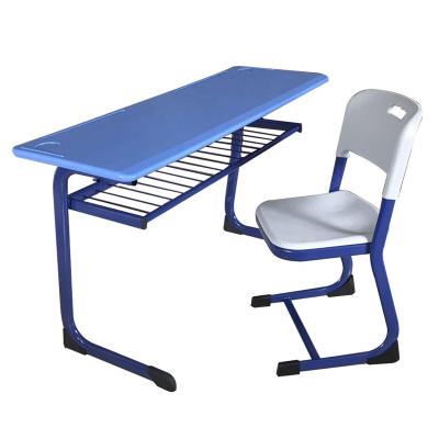 China Modern High Quality Plastic Study Desk Student Desk And Chair Student College Ergonomic School Sets Double Chairs Ergonomic Sets for sale