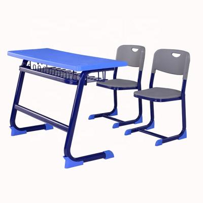 China Modern Cheap School Furniture Sets Classroom Kids Study Table Chairs Double School Desk For Sale for sale