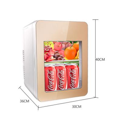 China 22L Mini Beauty Fridge Buy Display Mini Mini Fridge and Refrigerator Car Vehicle Fast and Low Cold Noise Portable Fridge with Glass Door for sale