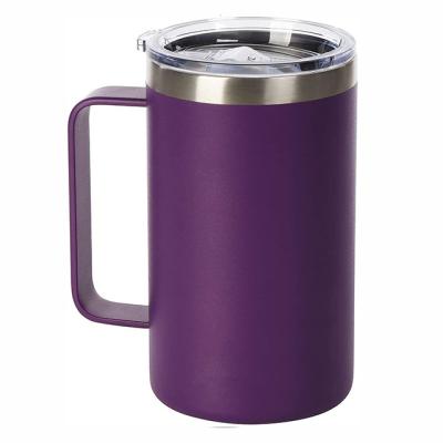 China 12oz 24oz Sustainable Coffee Mug With Double Handle Wall Stainless Steel Water Mug for sale