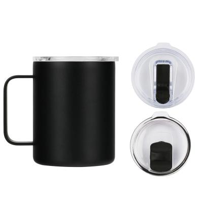 China PORTABLE Double Wall Vacuum 12oz Stainless Steel Insulated Coffee Mug With Handle Travel Mug Tumbler Cup With Slide Lid for sale