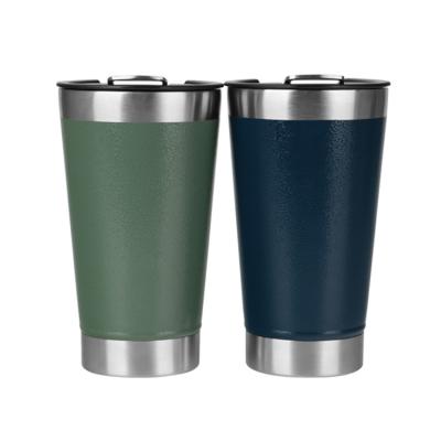 China Stainless Steel Sublimation Travel Beer Tumbler With Handle Double Wall PORTABLE Beer Mug For Outdoor Traveling for sale