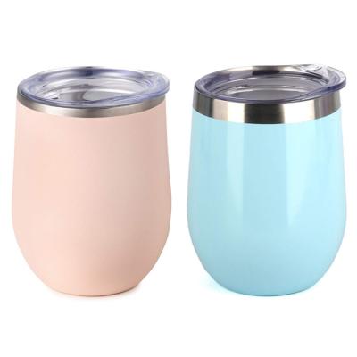 China White Sublimation Double Wall Wine Tumbler Stainless Steel Travel Viable Coffee Mug With Lid for sale