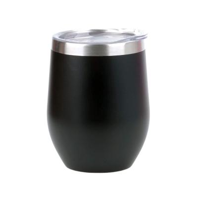 China Reusable Wine Tumbler 12oz Cheap Stemless PORTABLE Double Tumbler Wall Vacuum Insulated Matte Wine Tumbler With Lid for sale