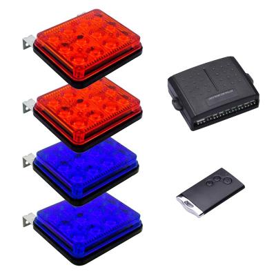 China All vehicles with DC12V/24V power source. 4pcs 6W Red/Blue With Remote Control Car Truck Emergency Beacon Warning Strobe Light Led Flash Safety for sale