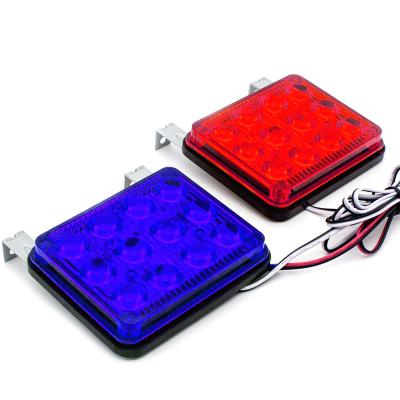 China All vehicles with DC12V/24V power source. 2pcs 6W Red/Blue Led Flash Safety Light Strobe Warning Hazard Beacon Emergency Car Truck for sale