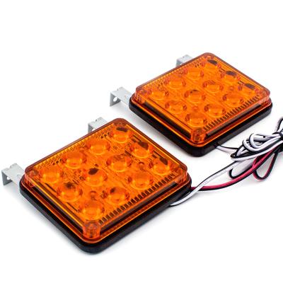 China All vehicles with DC12V/24V power source. 2pcs 6W Amber Led Car Truck Emergency Beacon Warning Hazard Strobe Flash Light Safety for sale