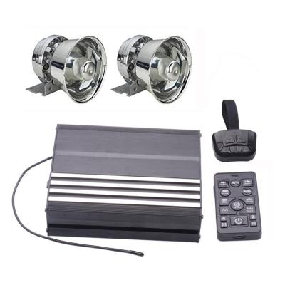 China Equipped for all vehicles and devices with DC 12V power source. 12V 2X100W Police Siren Amplifier with 2 Round Speakers, Wireless Outdoor Dual, Microphone/PA System, 20+ Modify Tone for Vehicles for sale