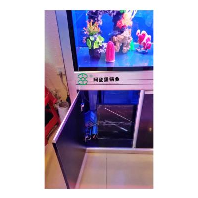 China Ultra White Viable Glass Waterless Filter Bottom Small Side Desktop Living Room Aluminum Profile Fish Tank for sale