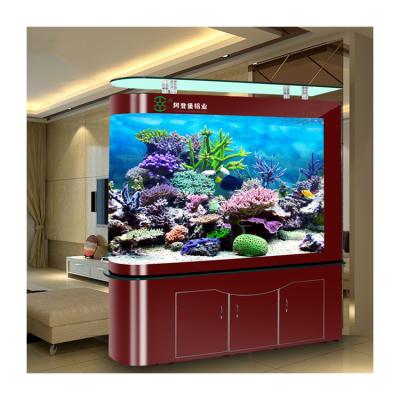 China Viable Shine Series Curving Top Tank Arowana Fish Tank Filtration Or Sump Aquarium Cabinet For Home for sale