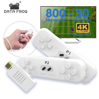 China Support Multi Players DATA FROG Retro Game Stick With 2.4G Wireless Controller 4k Classic Motion Sensing Console Video Built In 800 NES/FC Game for sale