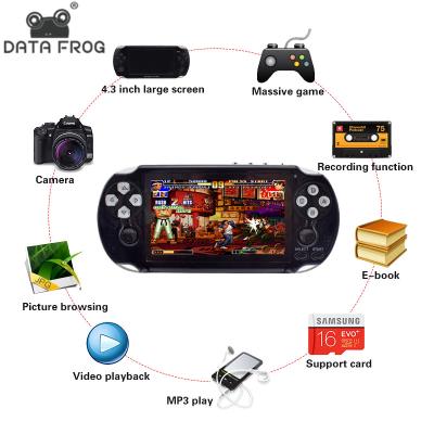 China Supporting AV Data Frog 4.3 Inch HD Portable Handheld Game Console 32 Bit Game Players Multimedia MP5 Consoles For G.B.A /SMD/CP1/NEOGEO Format for sale