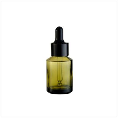 China Slant Shoulder 30ml Luxury Dropper Bottle Glass Essence Bottle Aluminum Cap for sale