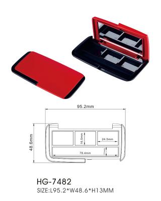 China Highlighting Face Contour Eyeshadow Makeup Case 3 Colors Rectangle With Brush for sale