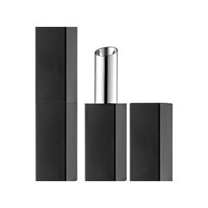 China Luxury Black Square Aluminum Lipstick Tube Empty Lipstick Case for sale