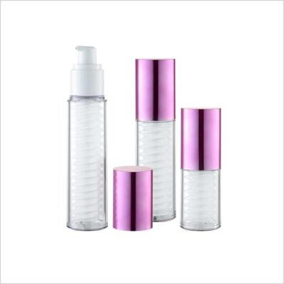 China 15ml 30ml 1.35oz Skin Care Transparent Airless Serum Pump Bottles With Spiral Inner Bottle for sale