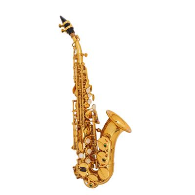 China Beginner/Student Professional Performance Grade Children's Curved Small Soprano Brass Saxophone for sale